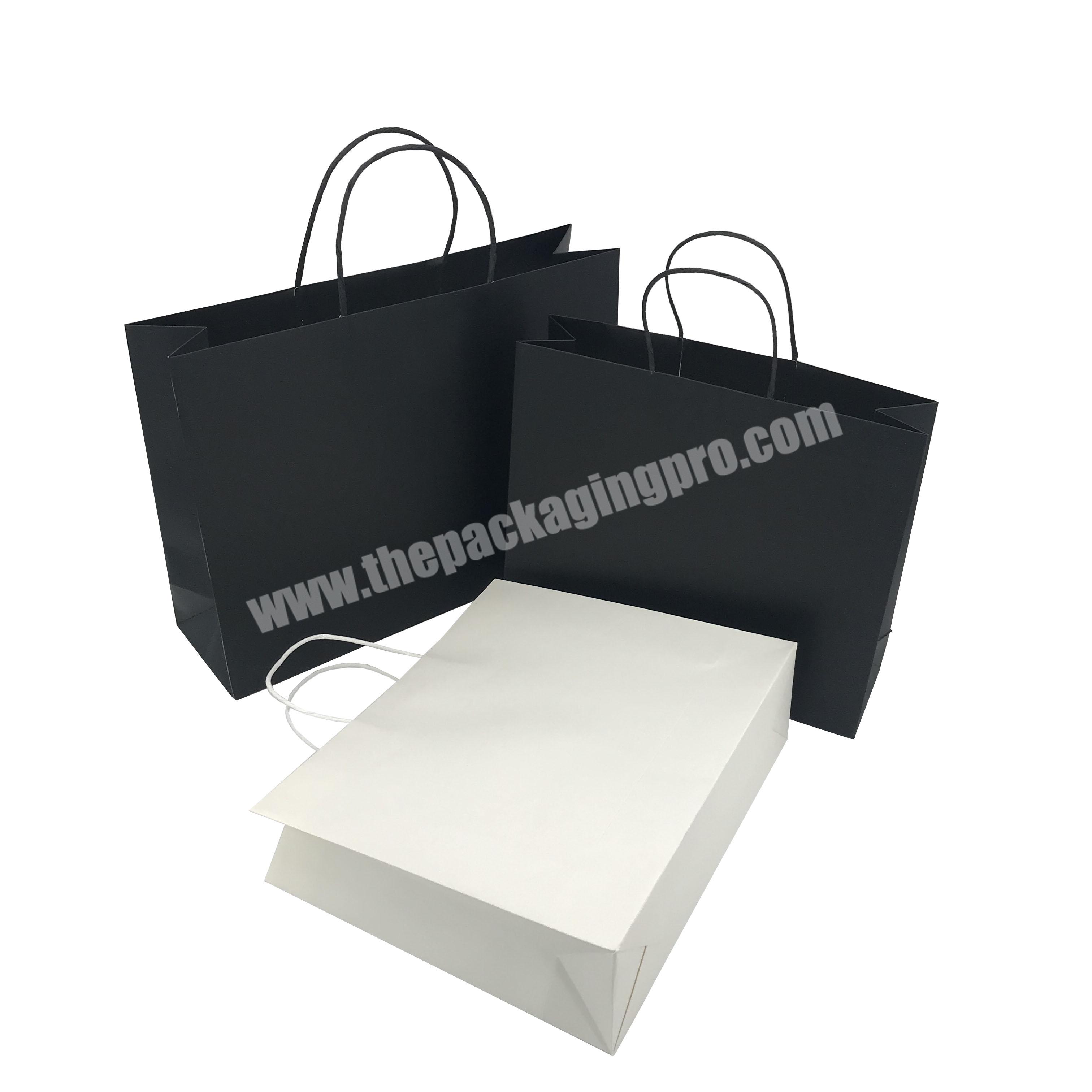 Lipack Wholesale Machine Made Gusset White Kraft Paper Shopping Bag For Clothes