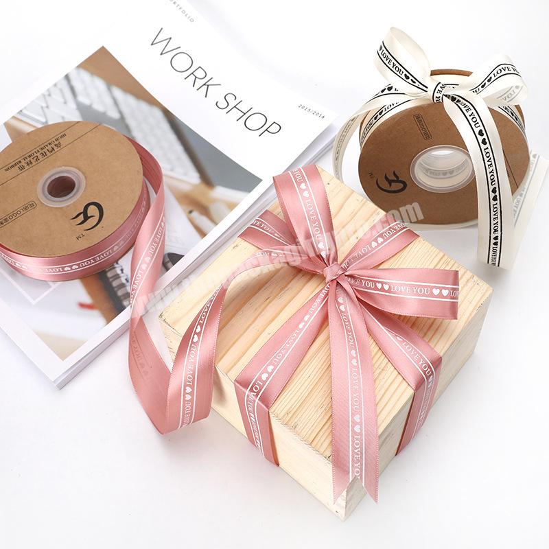 Lipack Wholesale Personalized Custom Printed Silk Ribbon Roll Flower Shop Gift Packaging Ribbon