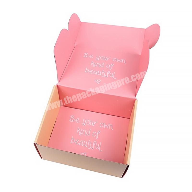 Lipack Wholesale Pink Mailer Boxes White Corrugated Paper Box For Clothes Clothing T-Shirt Packaging