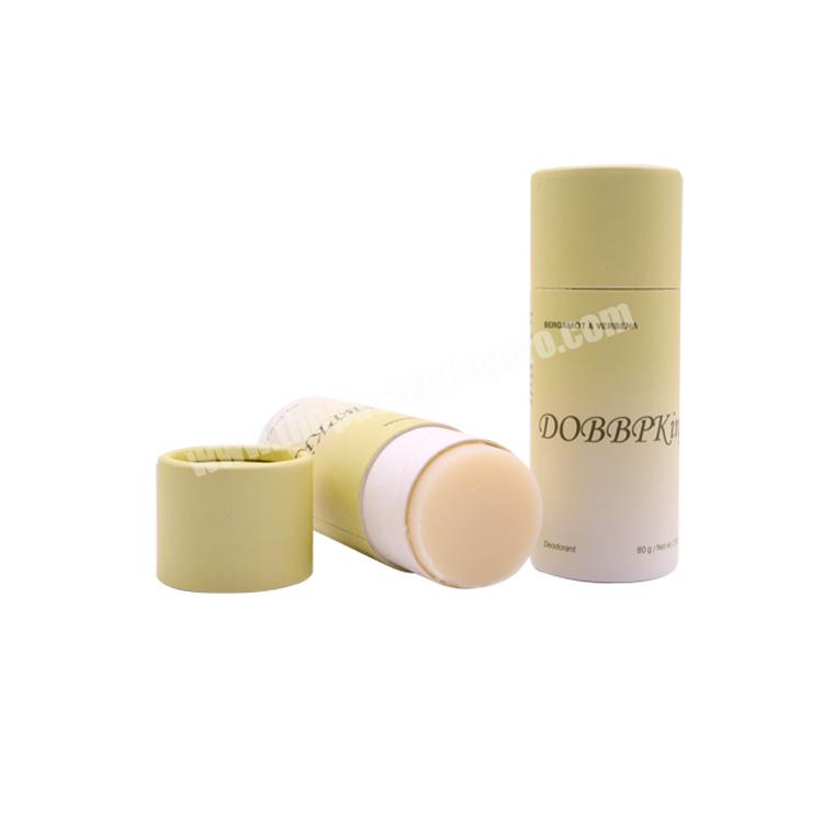 Low Price Empty Cosmetic Lip Balm Push Up Paper Tube Container Packaging With Wax Paper Inside
