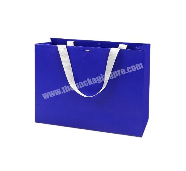 Luxury  Custom  Blue shopping bags clothing jewelry Gift paper hand bag
