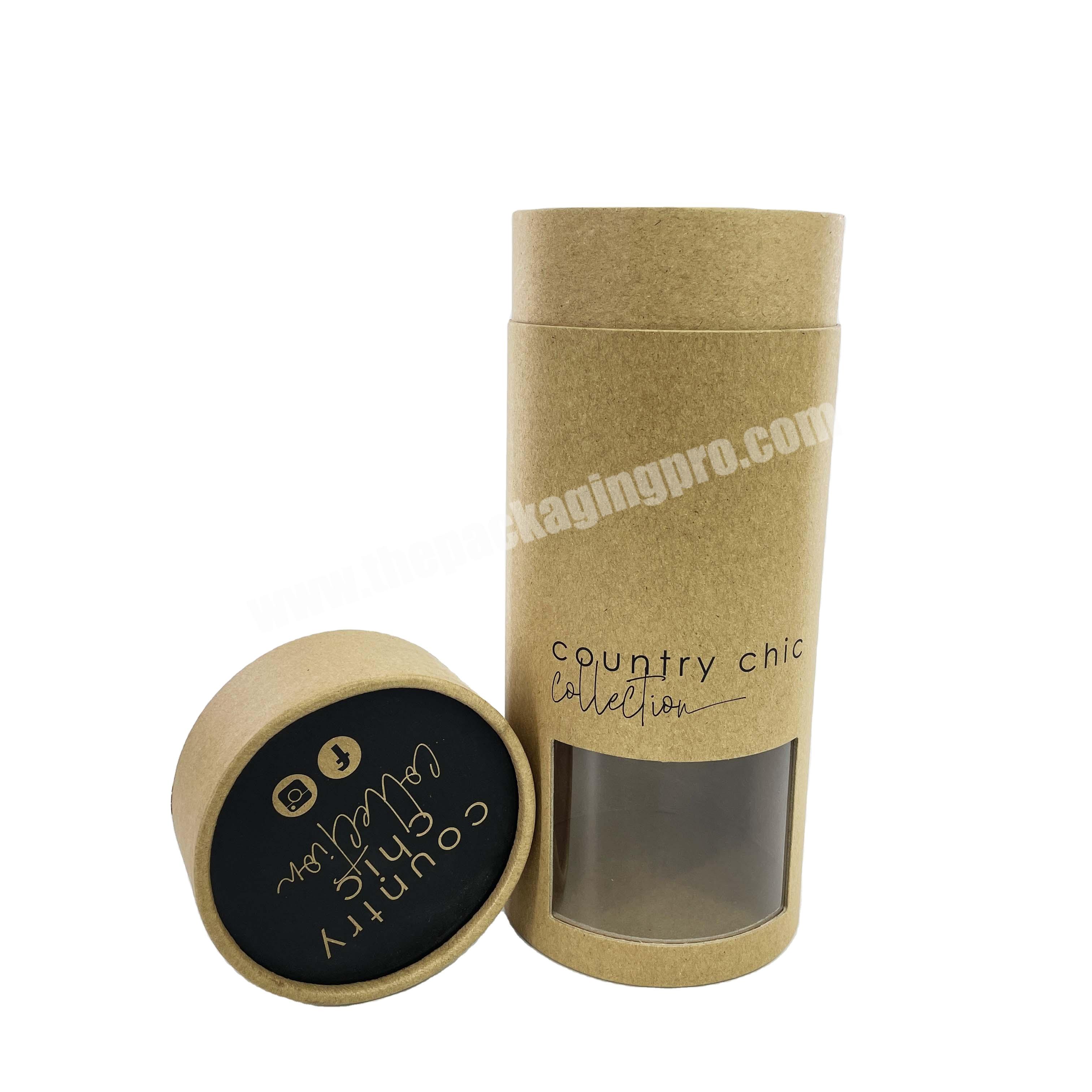 Luxury Biodegradable Candle Gift Box Packaging Custom Plastic Free Cylinder Paper Tube
