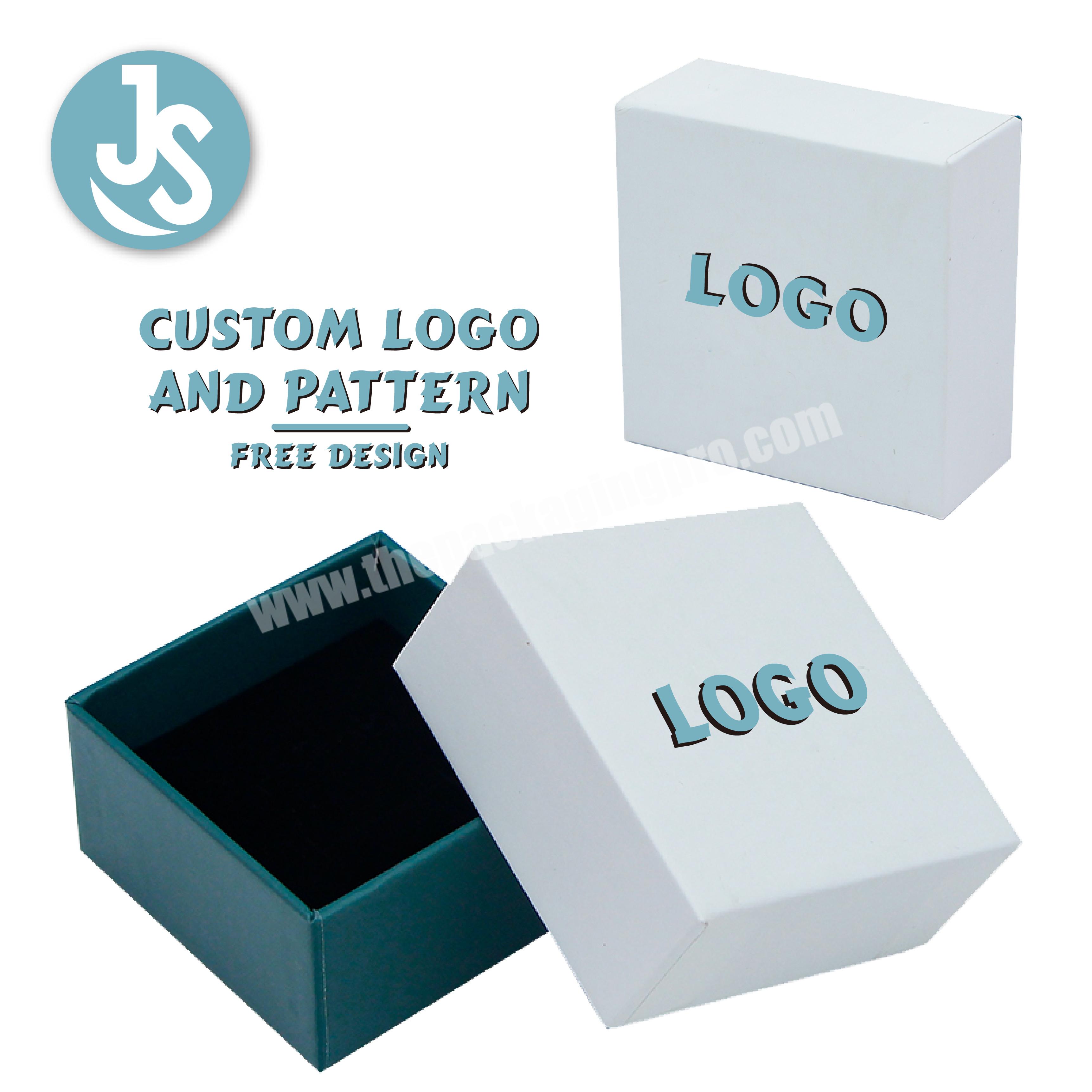 Luxury Custom Square White Cardboard Jewelry Gift Box Lids And Bottom Green Packaging Boxes Colors Can Be Customized