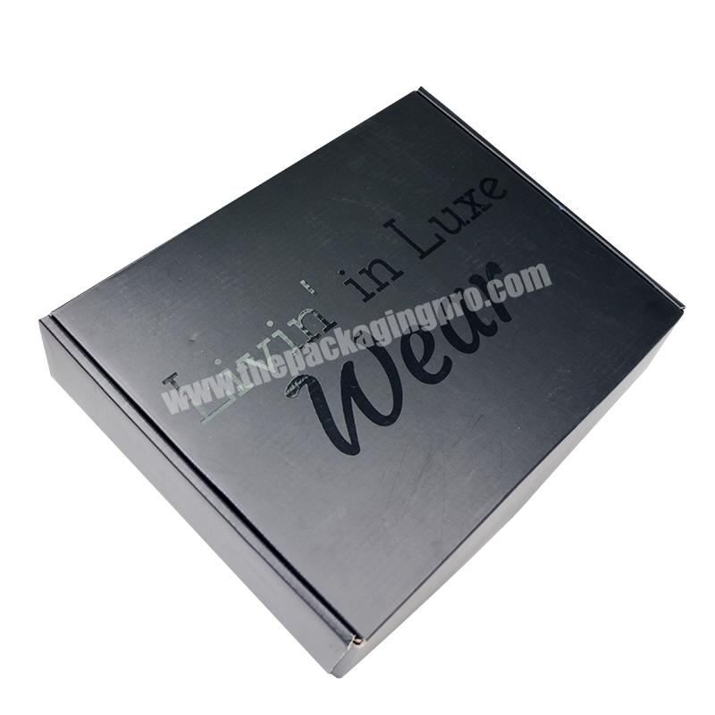 Luxury Custom UV Logo Matte Black Gift Corrugated Shipping Mailer Paper Box