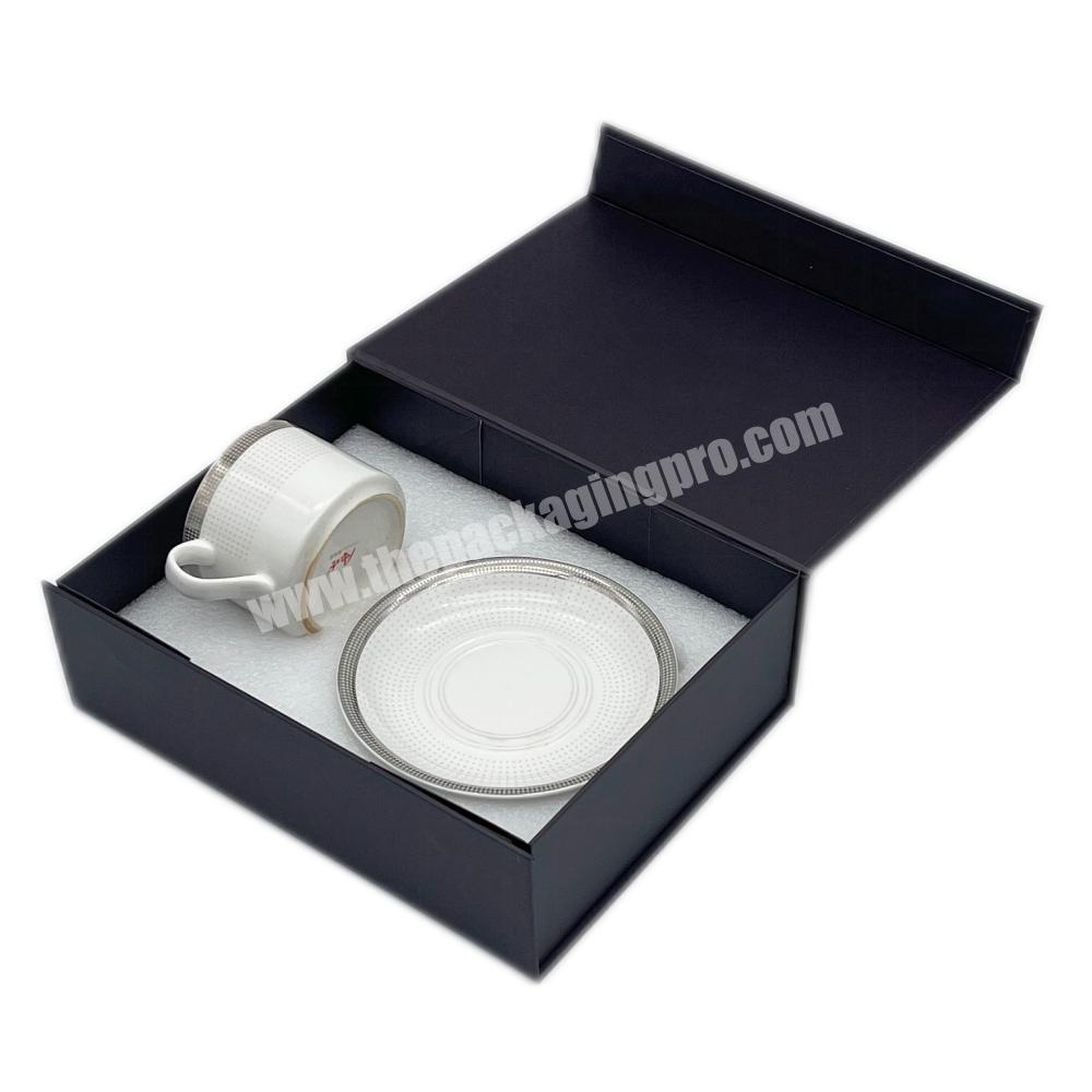 Luxury Customized Logo Black Matte Lamination Magnetic Book Shape Teabag Packaging Box For Coffee Mugs