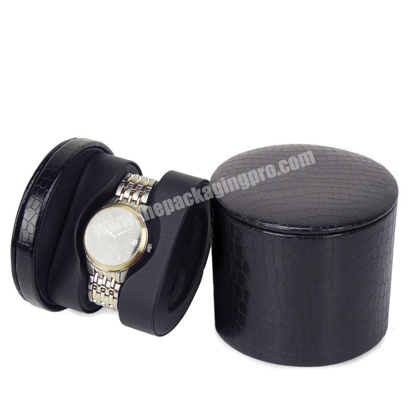 Luxury Customized Round PU Leather Watch Boxes