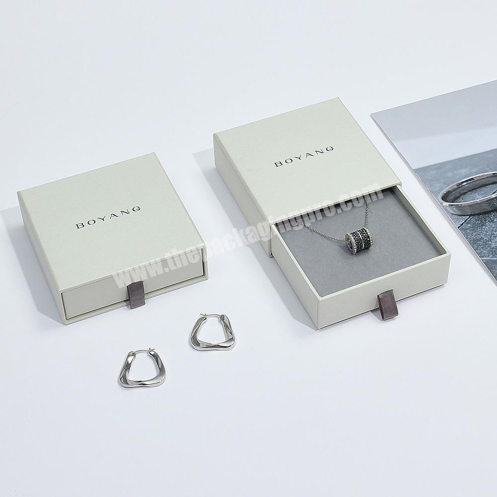 Luxury Drawer Gift Packaging Paper Cardboard Custom Logo Printed Earring Necklace Jewelry Box