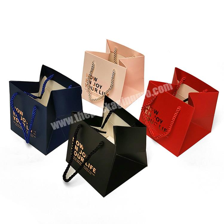 Luxury Eco Custom Logo Made Matte Colourful Small Packaging Paper Bag For Jewelry