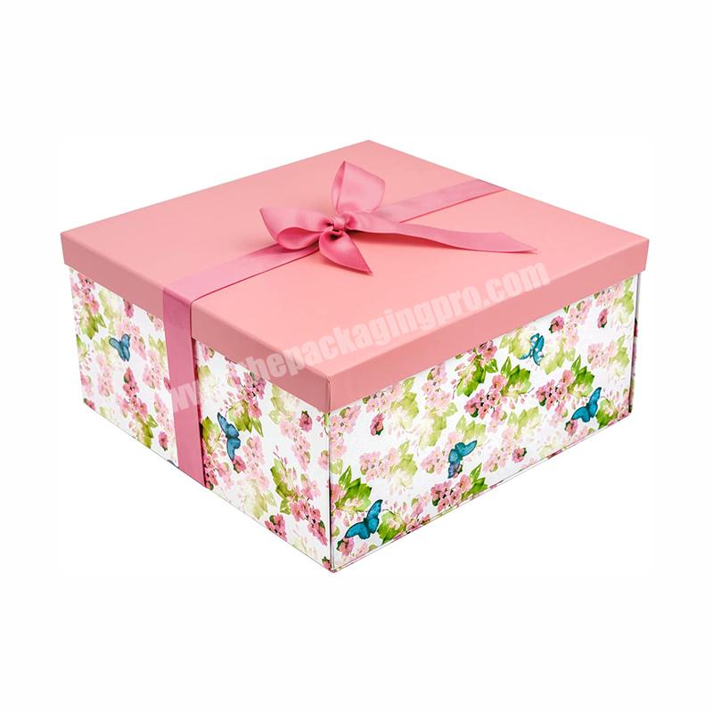 Luxury Gift Boxes with Lid Elegant Bridesmaid Gift Box Pink Candle Set Custom Cosmetic Clothing Children Toy Box Packaging
