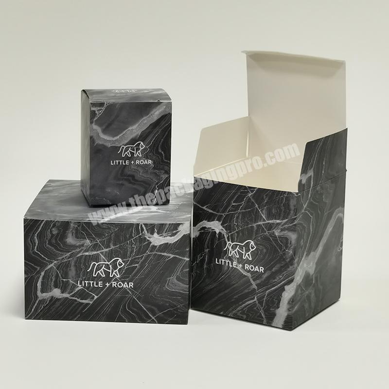 Luxury Holographic Kraft Gift Packaging Custom Marble Candle Box