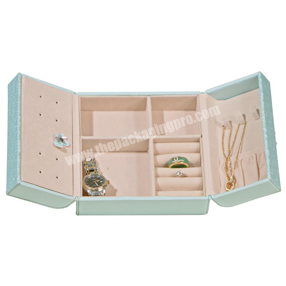 Luxury Jewel Box Double-Opening Door Gift Box Leather Jewelry Storage Box