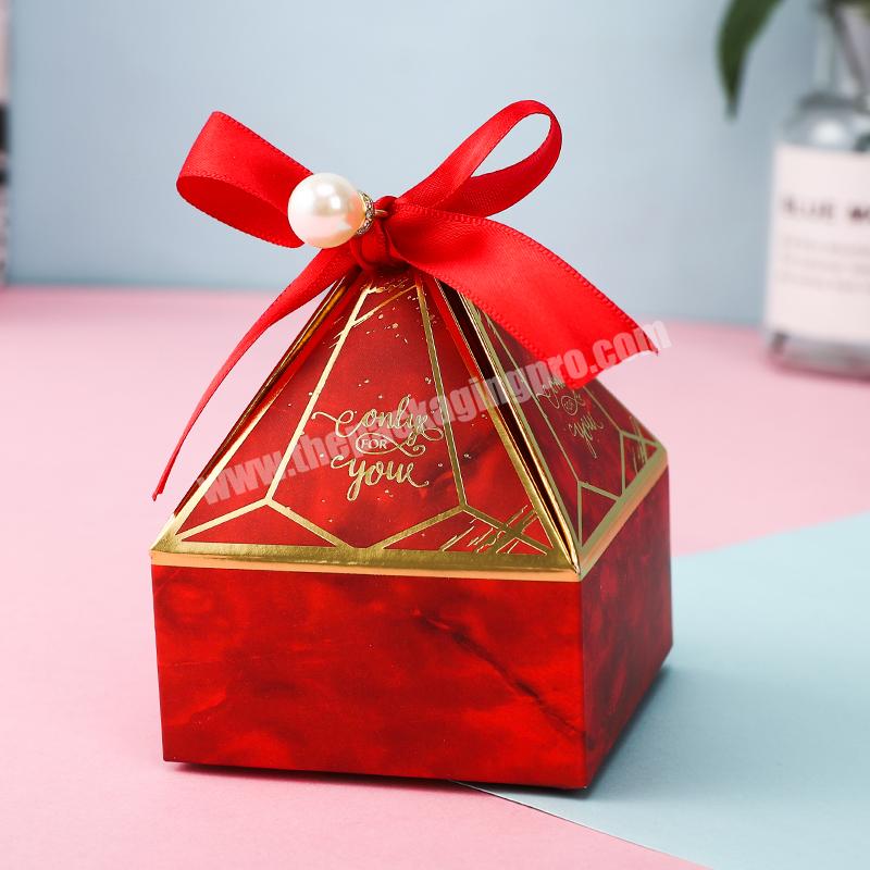 Luxury Navy red Candy Boxes Wedding Favor Creative Rose Shape Box Candy Packing Box