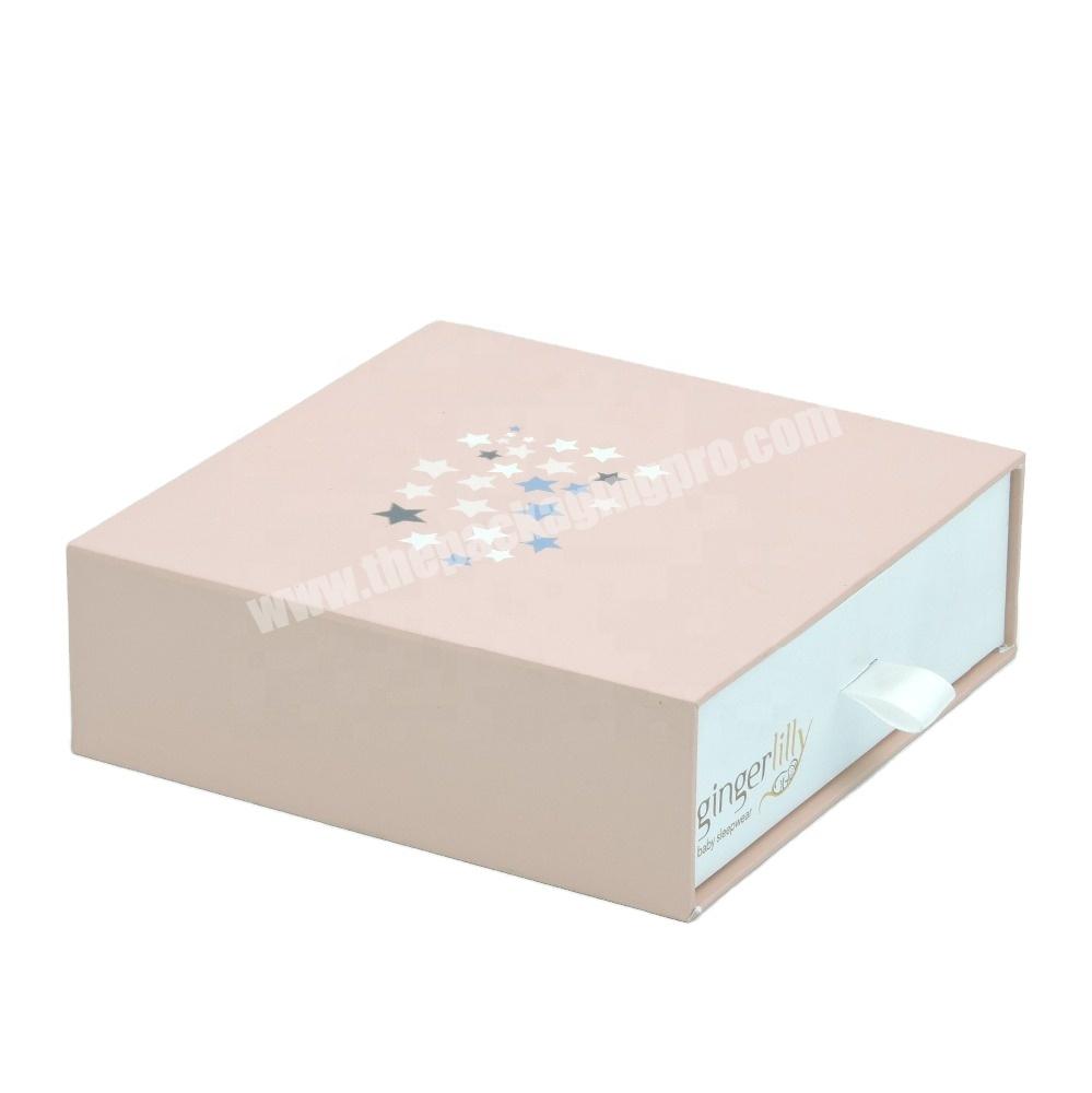 Luxury custom drawer gift box for sleepwear sliding box clothing box packaging cajas- de carton