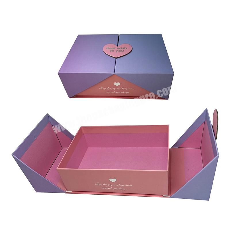 Luxury customized large cardboard double door wedding favors gift box for dress packaging