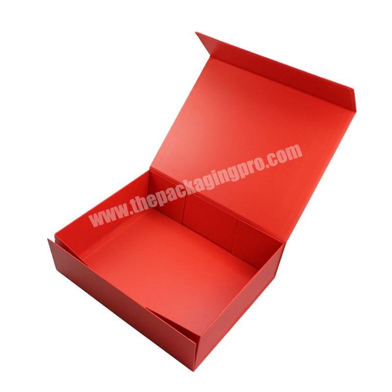 Luxury eco friendly custom book shape hard flip top red folding paper box