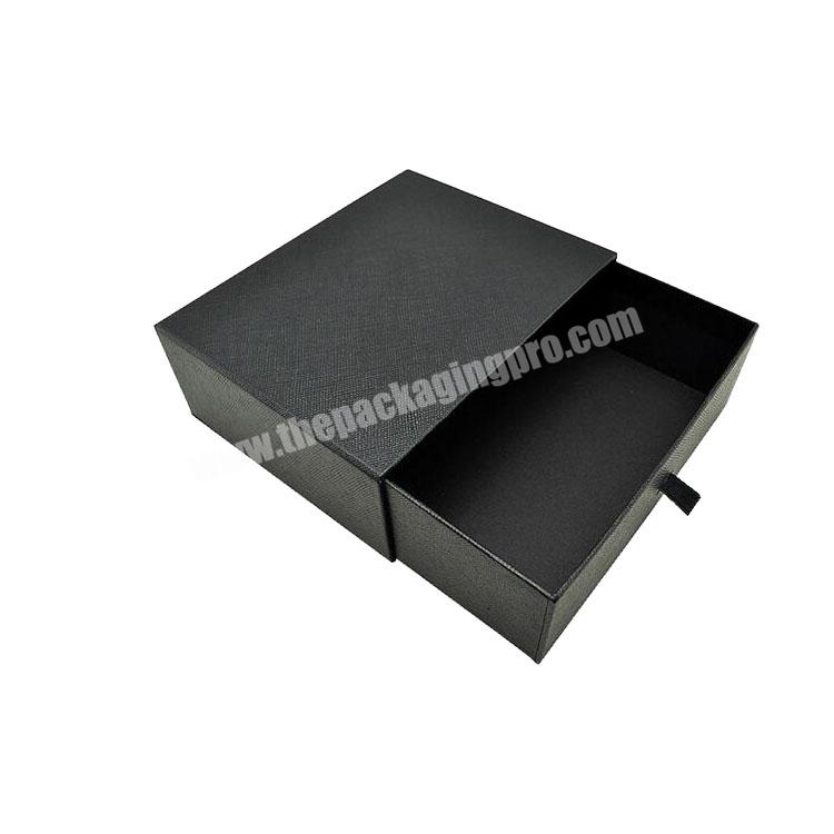 Luxury men business black tie set black rigid cardboard gift box packaging custom LOGO