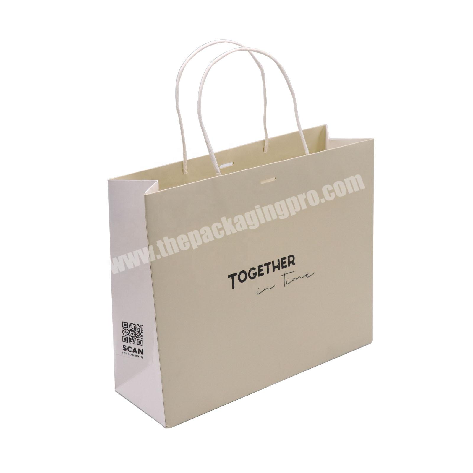 Luxury paper gift bags packaging with twist handle eco-friendly reusable bolsas clothes paper shopping bags custom paper bag