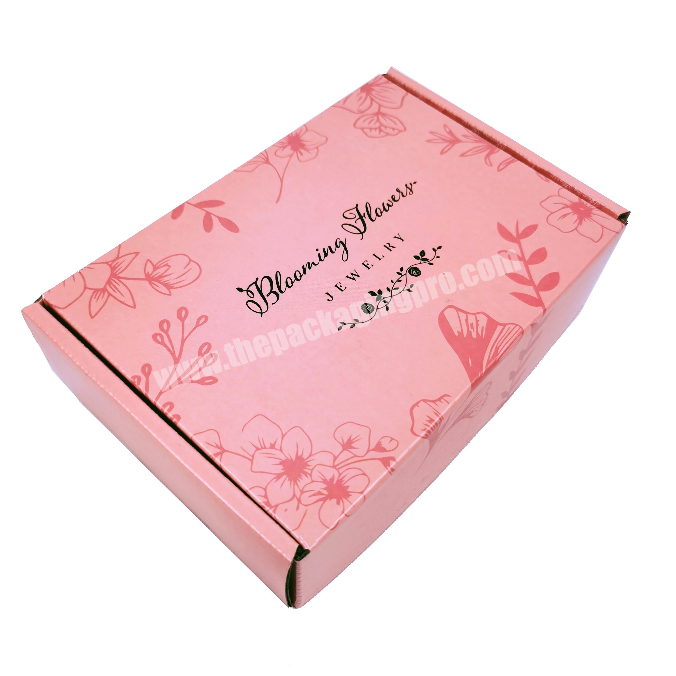 Luxury pink jewelry box paper box package gift paper box with own logo printed