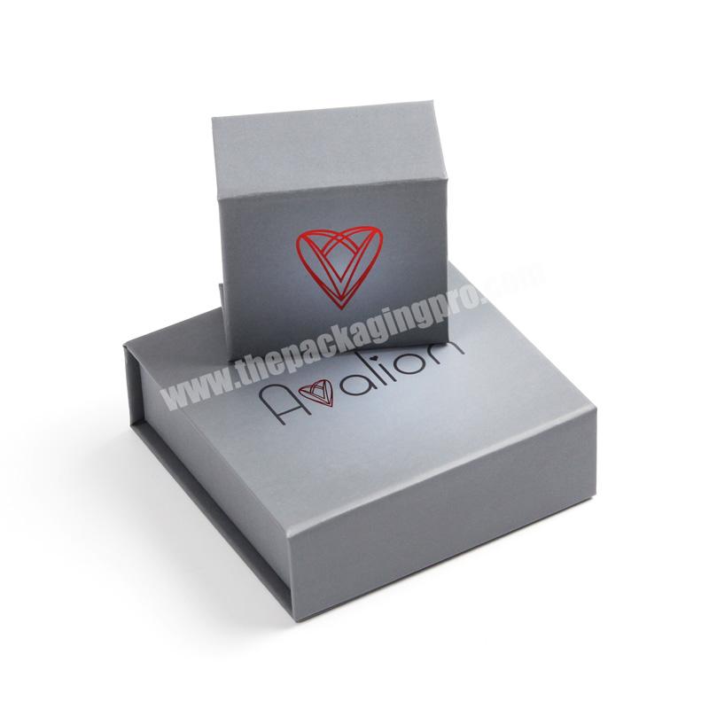 Magnetic Closer Jewelry Packaging Earrings Boxes Rigid Cardboard Paper Box For Rings With Foam Insert