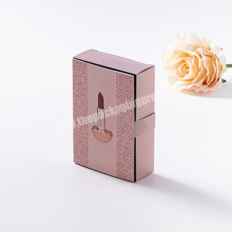 Manufacturer Custom Design Mothers Day Gift Cosmetics Beauty Single Shiny Small Lipstick Paper Packaging Box