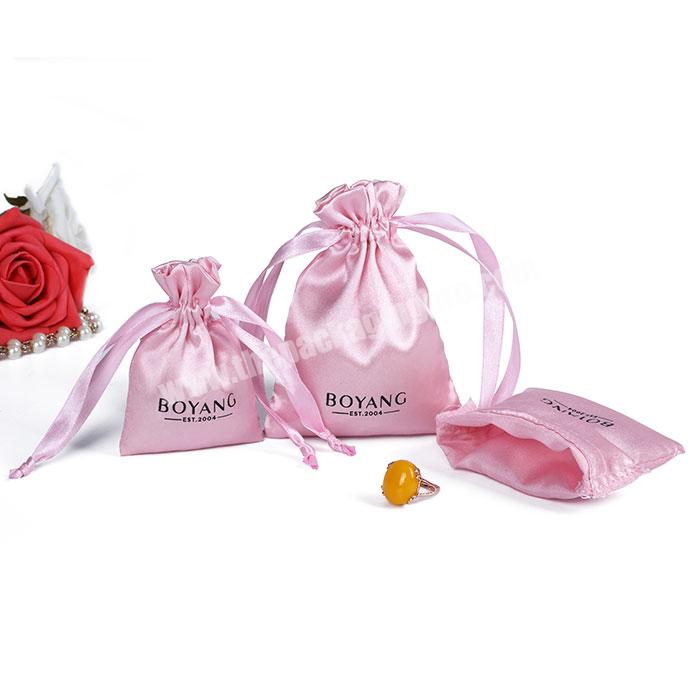 Manufacturers Wholesale Custom Satin Jewellery Drawstring Pouch Gift Bag