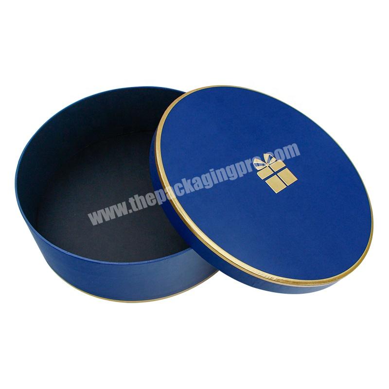 NEW STYLE Customized round circular paper cardboard gift Packaging Box with gold hot stamping logo free Samples ring boxes