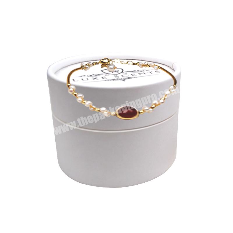 New Arrival Luxury  Customized Jewelry Round Tube Cardboard  Box  With Logo For Bracelet Packaging