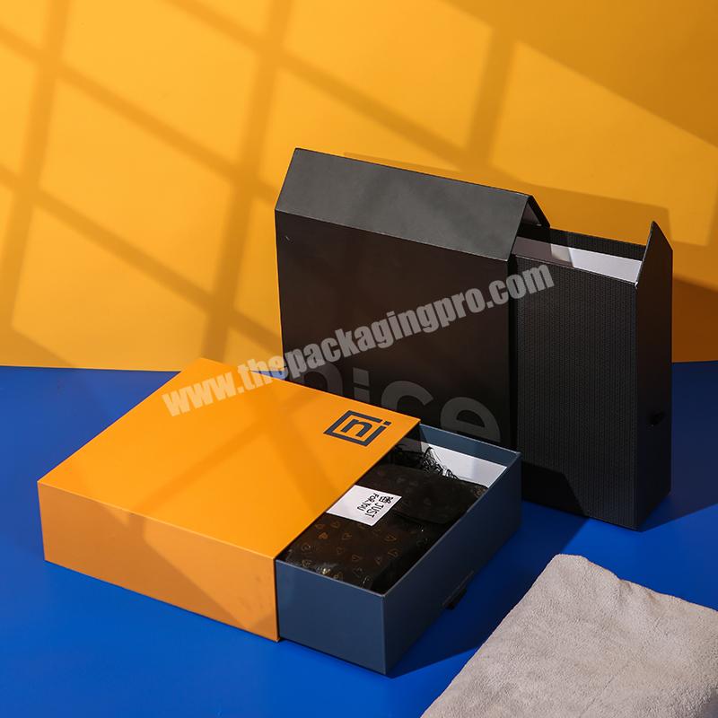 New Design Custom Different Size Recyclable Drawer Box For Gift Clothing Shoes Wigs Underwear Packaging with Tissue Paper