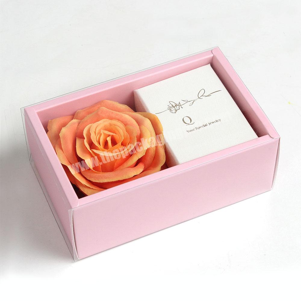 New Design Happy Mothers Day Gift Box Rectangle Transparent Mom Jewelry Box