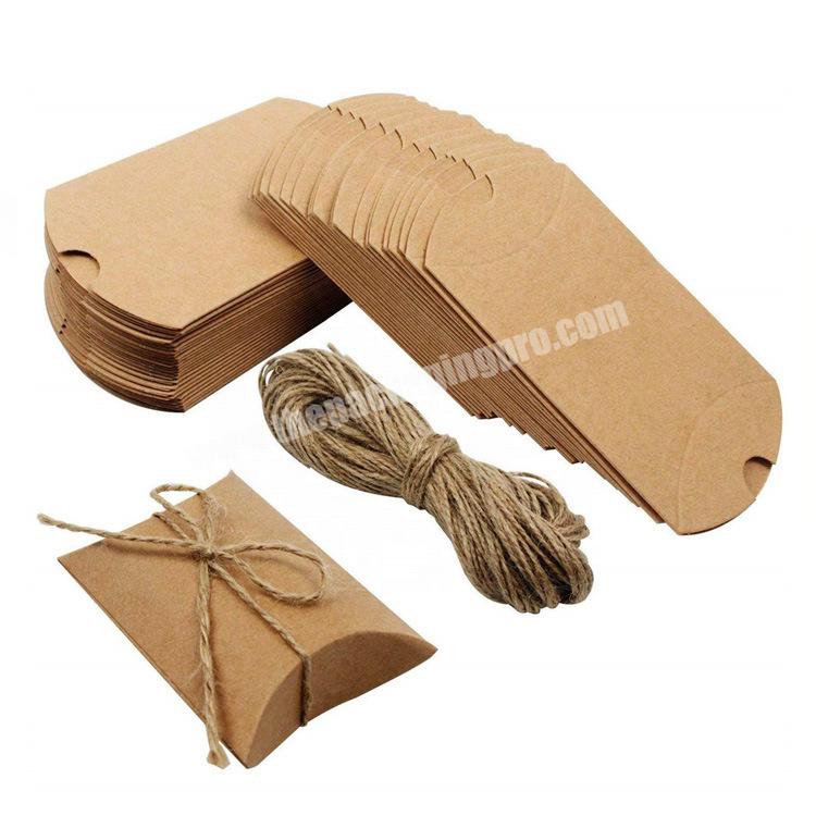 New Design Jewelry Velvet Pouch Foldable Packaging Box Kraft Paper Pillow Shape Jewelry Gift Box