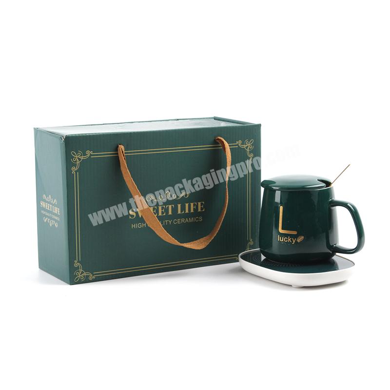 New arrival eco-friendly mug set gift box corrugated mailing package for ceramic coffee cups