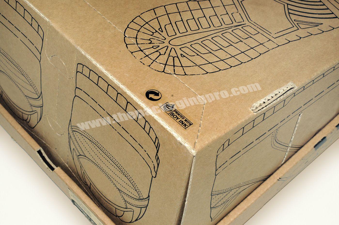 No Adhesive Carrier Recycle Kraft Paper Shoe Rack Packaging Box With Drawstring For Shoe