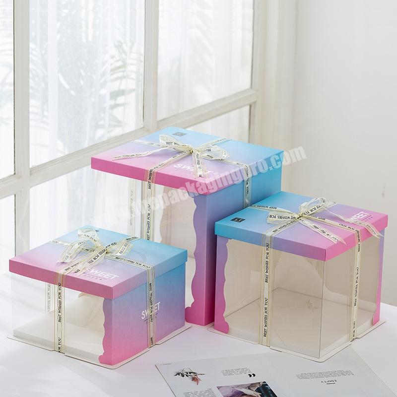 OEM Custom Logo Printed Wedding Cake Box Wholesale Cake Packaging Box High Quality Cake Box With Window