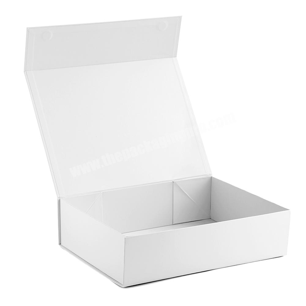 OEM Logo Cardboard Packaging Foldable White Magnet Closing Book Shape Rigid Paper Gift Boxes