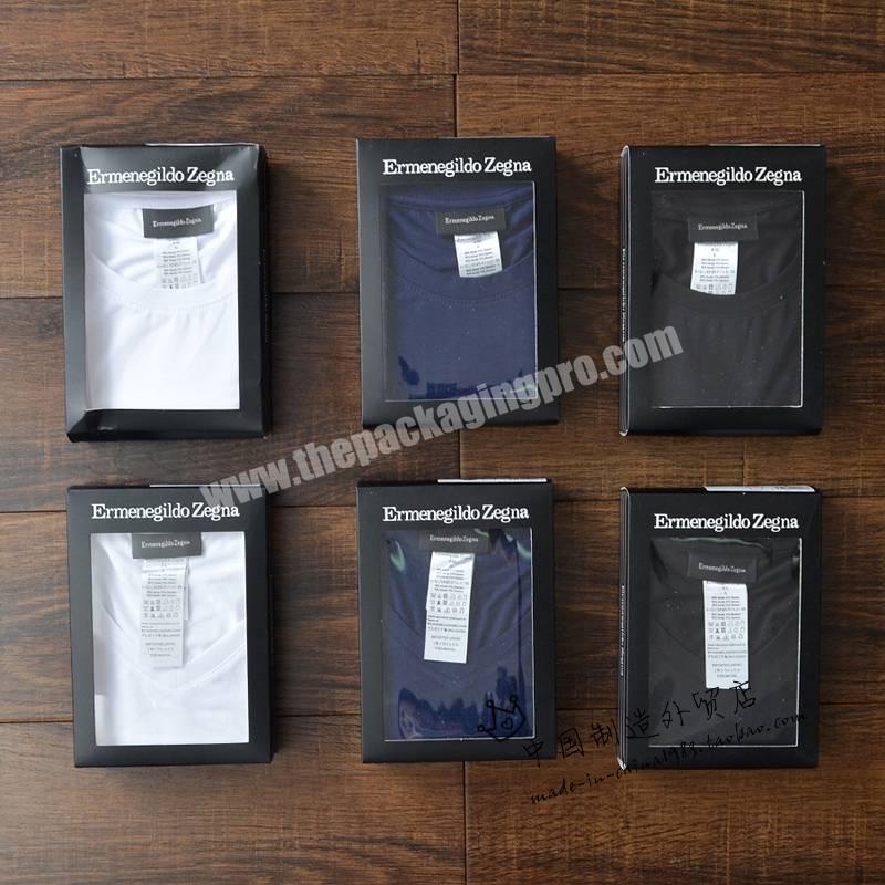 OEM Luxury Clear PVC Window T-shirt Paper Box Plastic Sock Packaging
