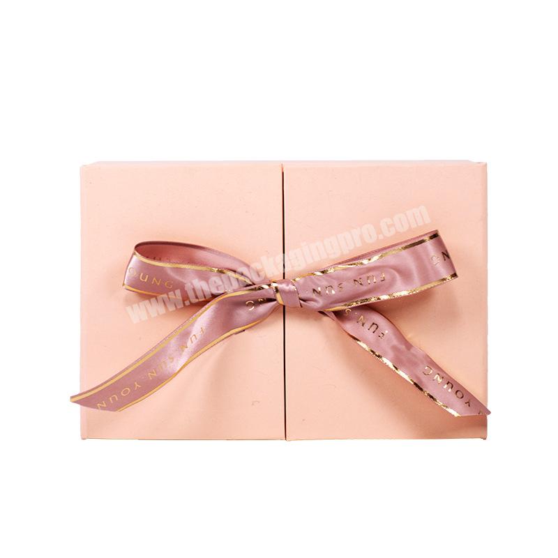 OEM Manufacturer Girl Valentine Perfume Boxes Ribbon Cardboard Custom Clothing Folding  Packaging Gift Box