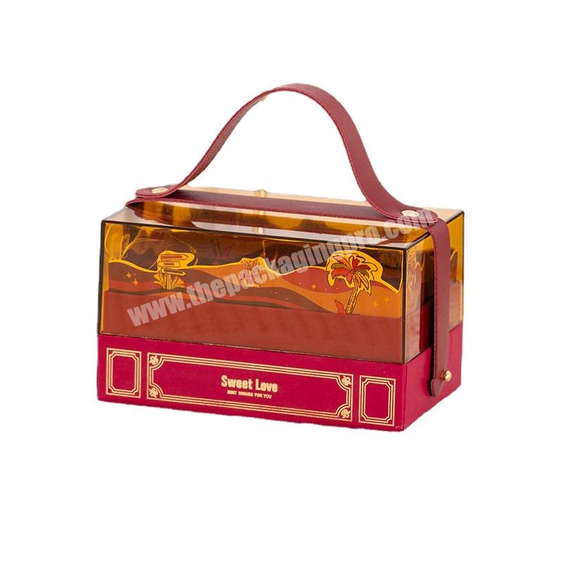 OEM Manufacturer Logo Leather Acrylic Carrying Box with Souvenir Gift Box