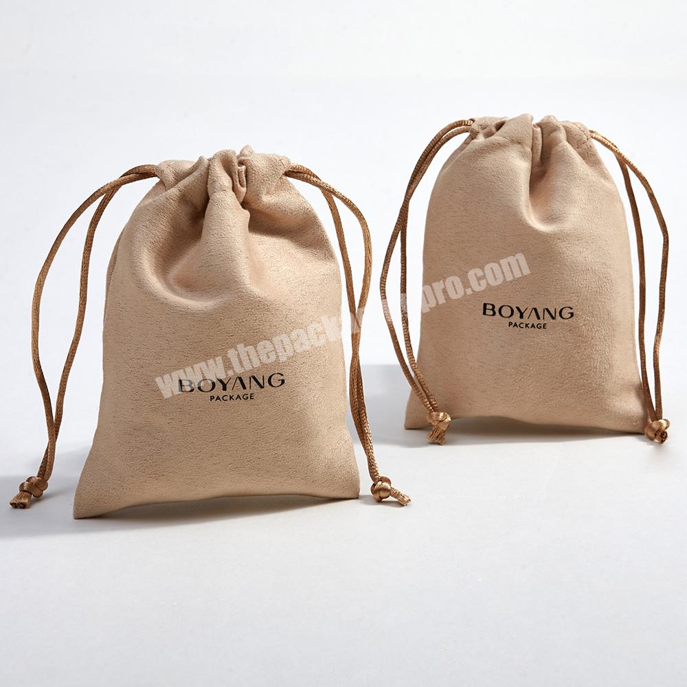 OEM ODM Luxury High Quality Small Velvet Suede Jewelry Packaging Pouch Drawstring Bag for Necklace Rings Bracelet