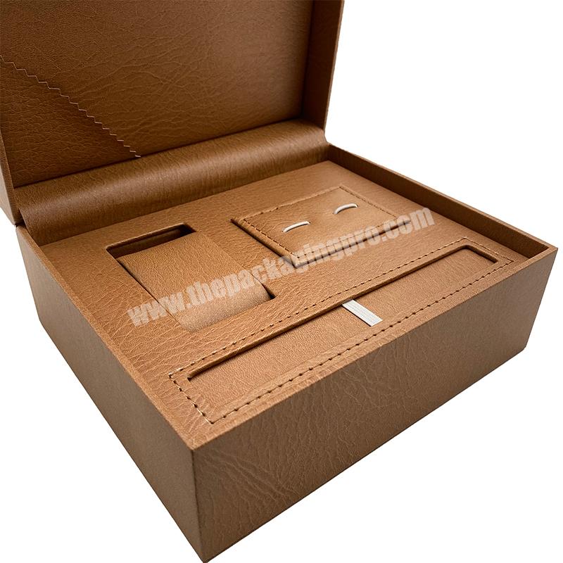 OEM Premium Recycled Watch Boxes Cases Luxury Men Watch Set Box with Custom Logo