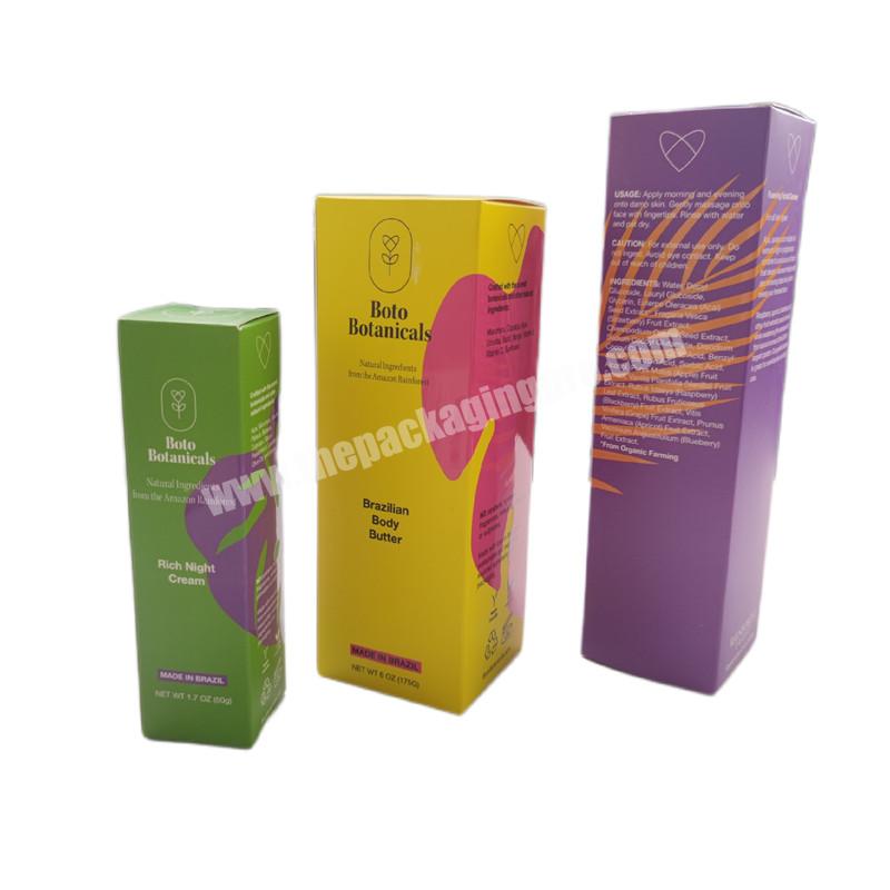 OEM custom logo printing luxury skin care cosmetic package Cardboard tuck paper boxes