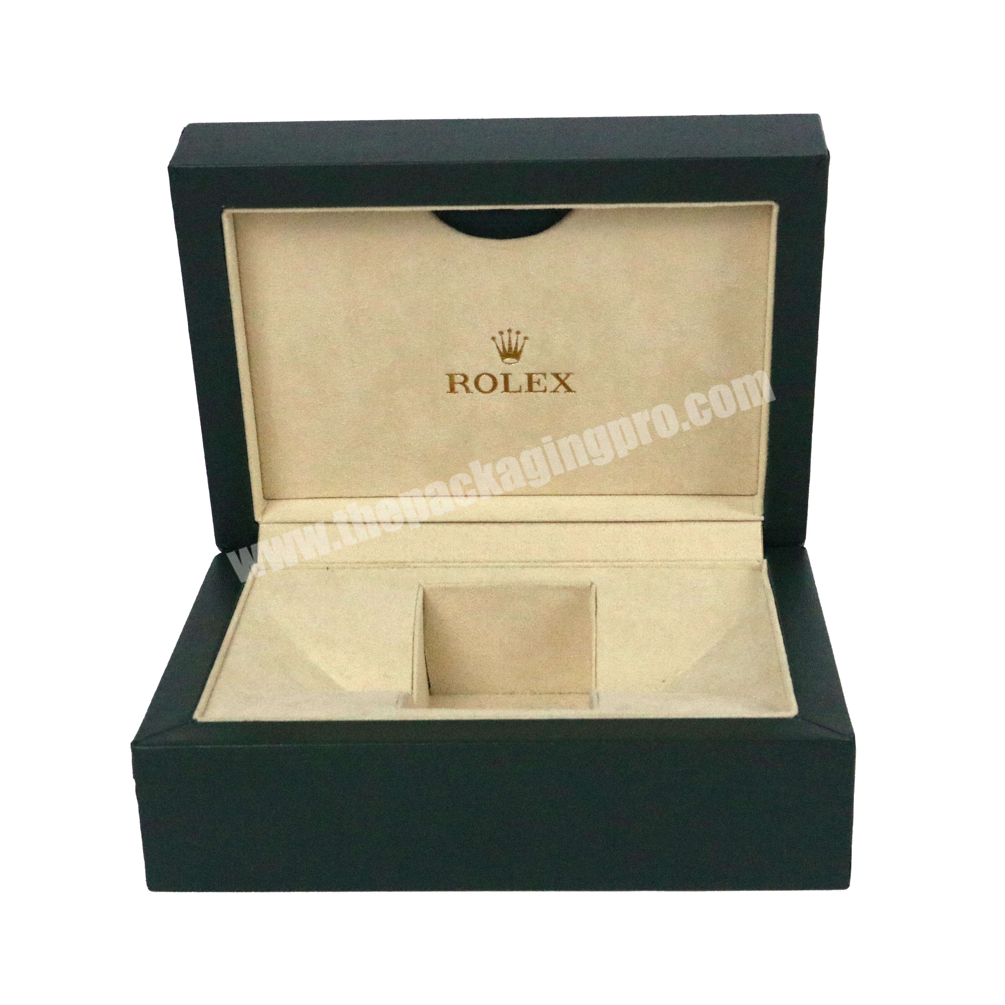 OEM fashion luxury  women pu leather watch box green watch packaging box