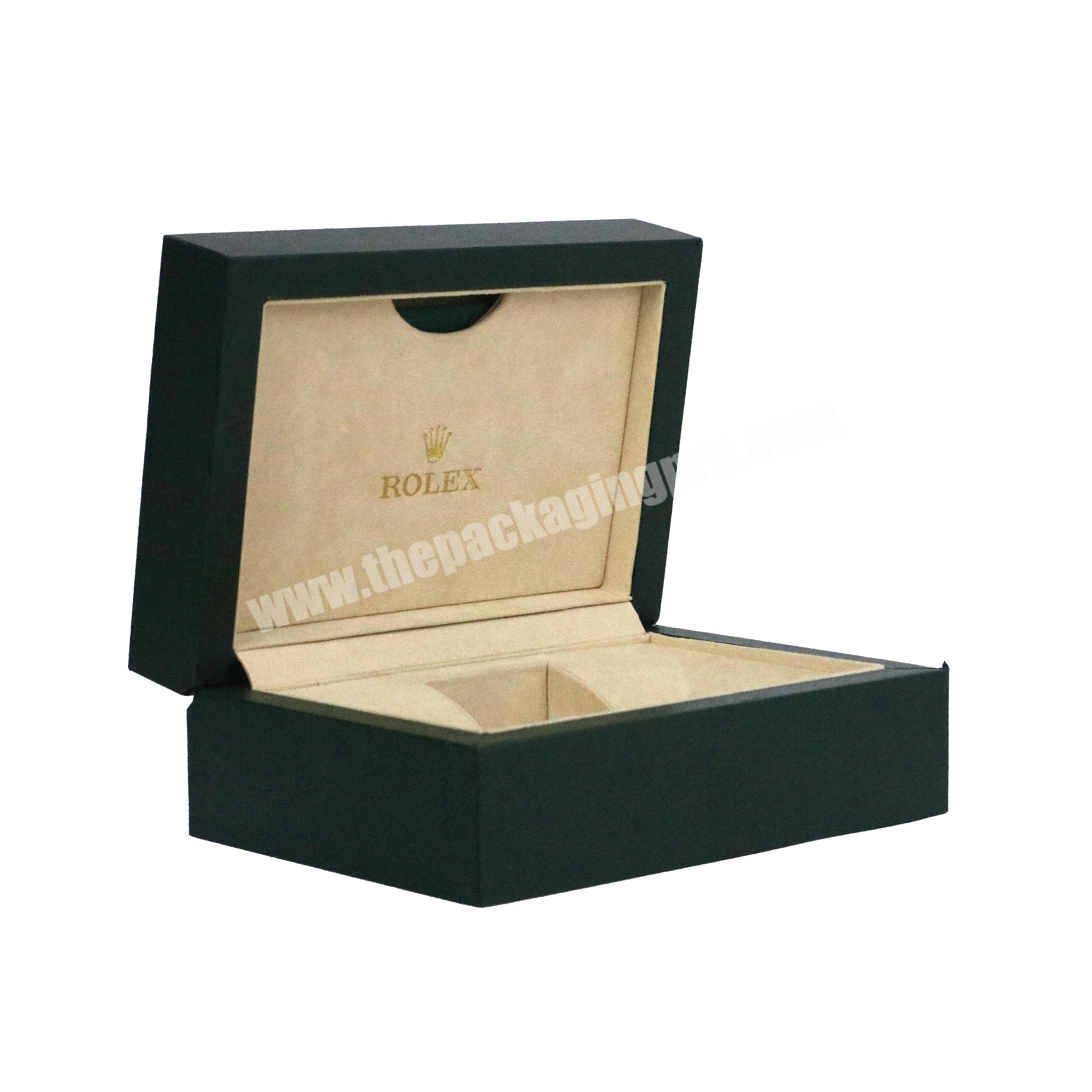 OEM luxury leather watch storage box famous brand velvet watch box green watch box