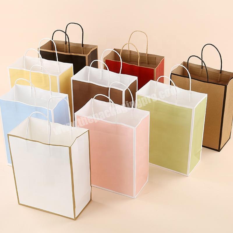 Organic Natural Eco Friendly Die Cut paper Bags High Quality Paper Bags Packaging Custom Logo Shopping Bag Paper