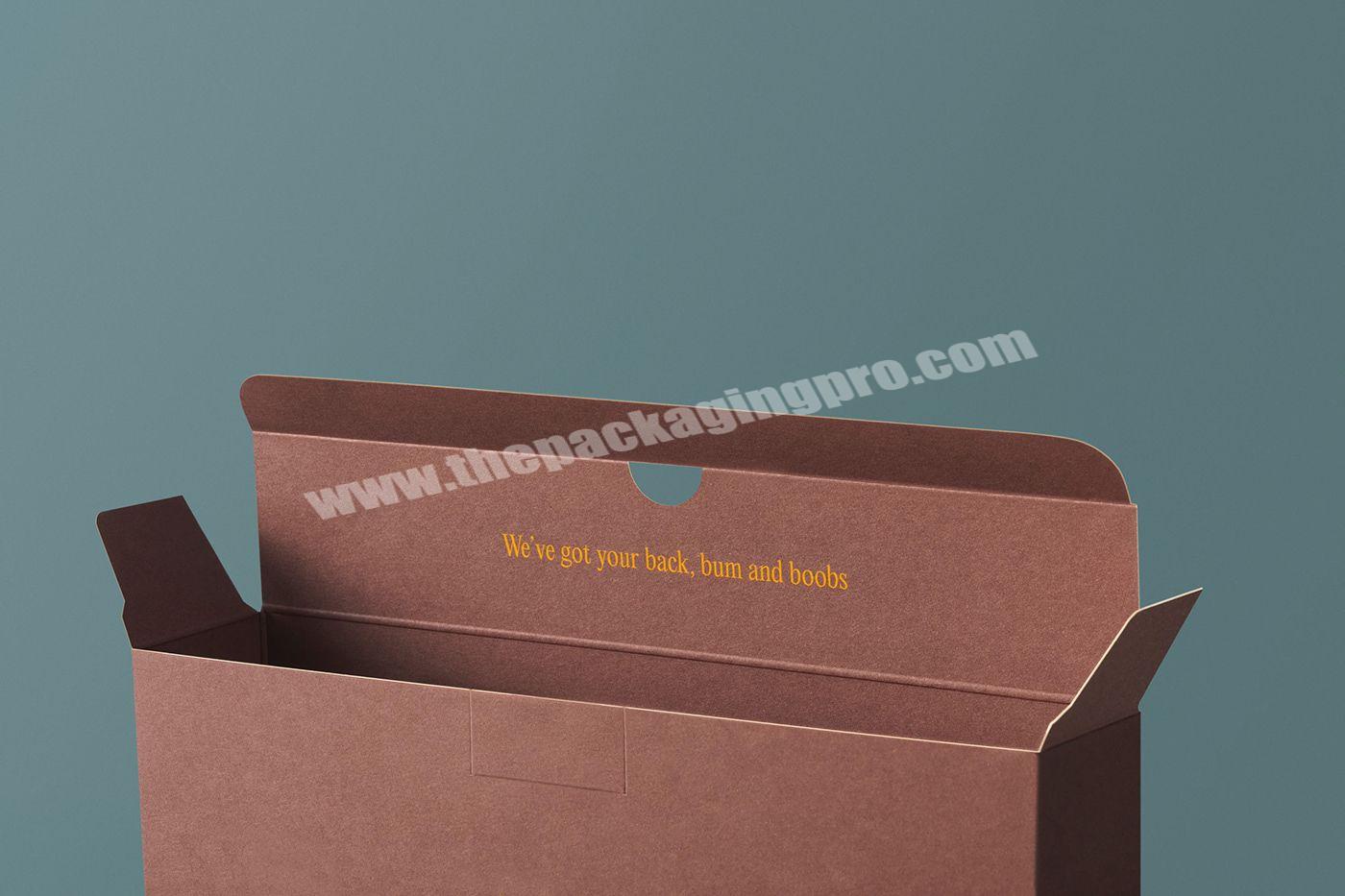 Personal Custom Eco-Friendly Degradable Kraft Paper Apparel Packaging Box For Shapewear