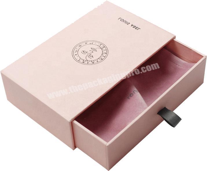 Personalised Eco Custom Jewelry Drawer Boxes Hard Pink Rigid Cardboard Luxury Packaging Sliding Paper Gift Box