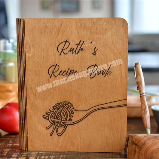 Personalized Cook Book Wooden Note Book Chef Custom Journal Recipe Book