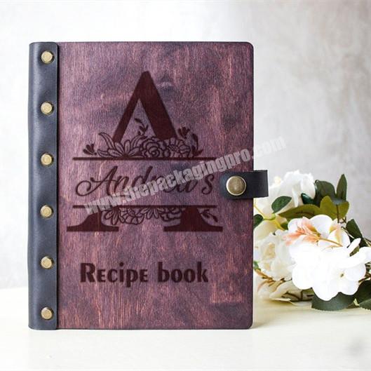 Personalized Cook Book Wooden Note Book Chef Wood Custom Journal Recipe Book