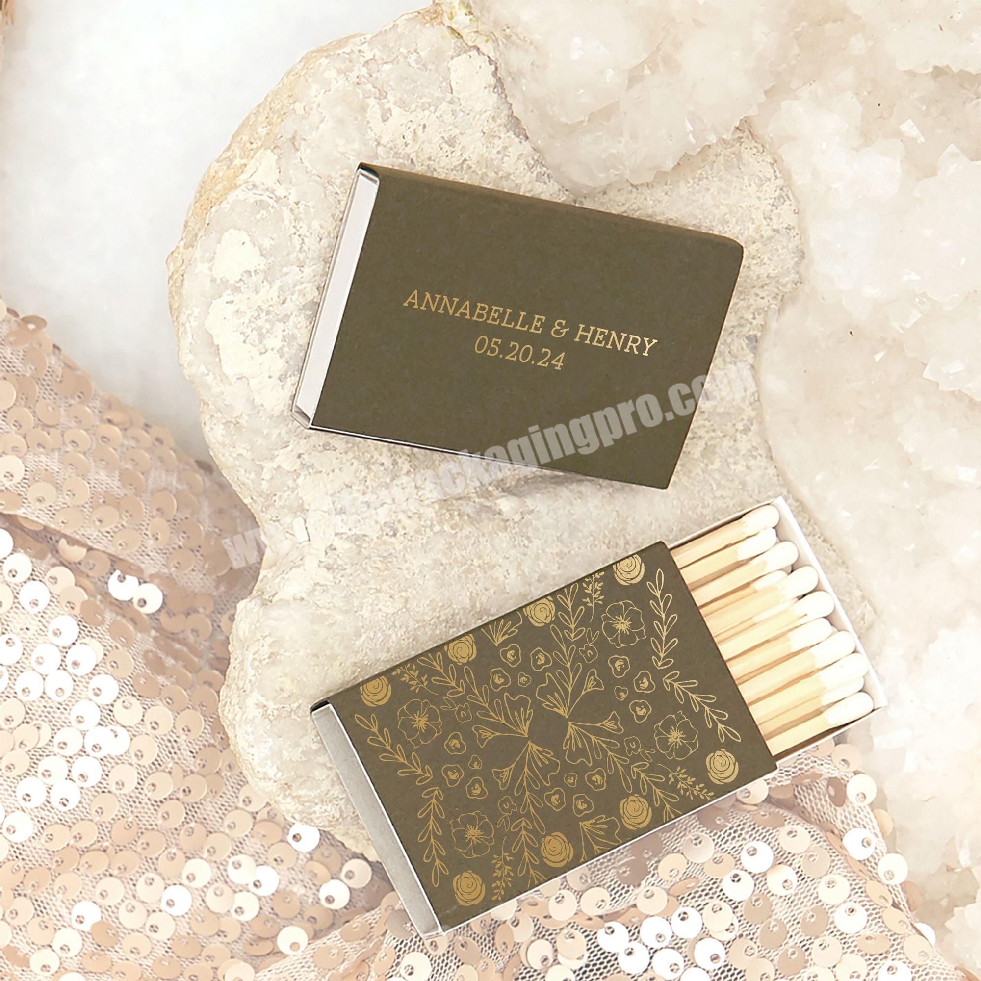 Personalized Custom Matchboxes Wedding Match Box Favors Gold Foil Gift Box