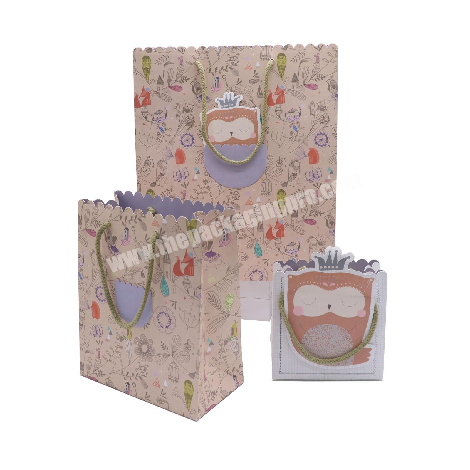 Personalized gift bags with logo foldable reusable clothing paper shopping bag with twist handles custom kraft paper bags