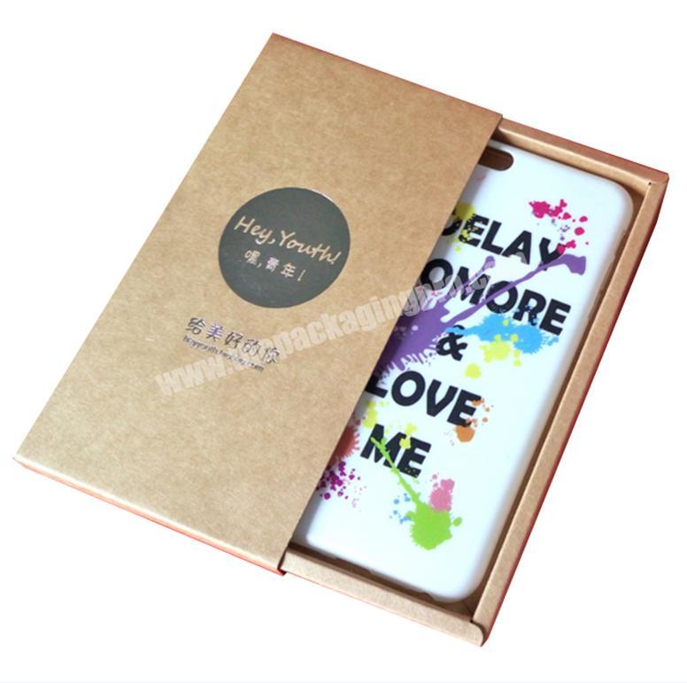 Phone Accessories Custom Kraft Phone Case Sliding Packaging Mobile Phone Case for iPhone Box Packaging